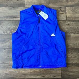 Adidas Men’s Lifestyle Puffer Vest Blue Size Large